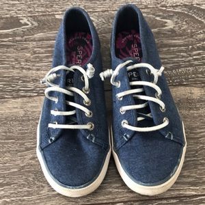 Girls Navy Blue Sperry Top Siders